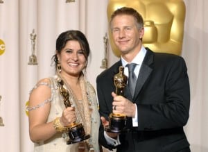 Daniel Junge accepting his Academy Award