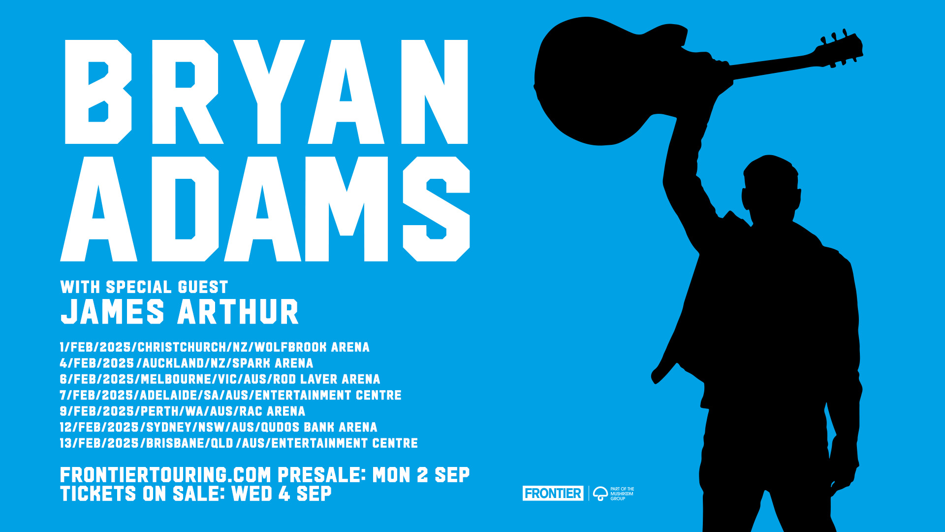 Bryan Adams announces Australian & New Zealand ‘So Happy It Hurts Tour’ – with special guest James Arthur